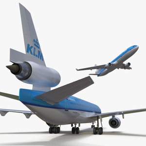 KLM McDonnell Douglas MD-11 Rigged 3D model