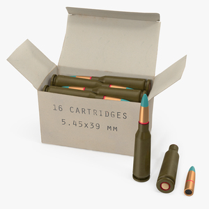 Box of 5_45x39mm Intermediate Cartridge 3D model