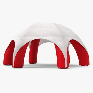 3D model Red White Inflatable Dome Tent