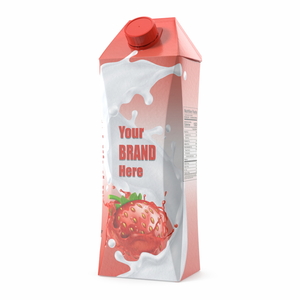 3D Drink Carton Pack with Screw Cap Mockup Red model