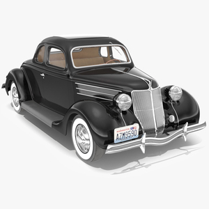 1930s Generic Coupe Car Black 3D model