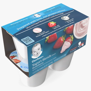 Gerber Strawberry Yogurt Packaging 3D model