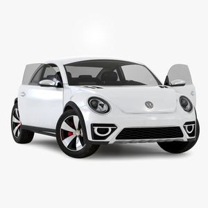 3D model VolksWagen Beetle 2016 White Rigged