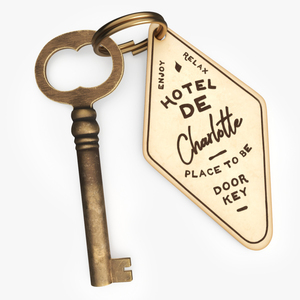 3D Vintage Hotel Key with Keychain