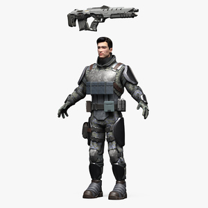 3D Armored Futuristic Soldier