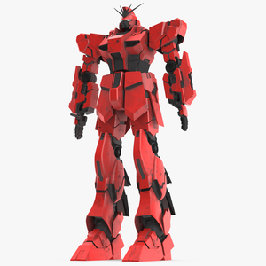 Giant Red Combat Sci-Fi Robot 3D model