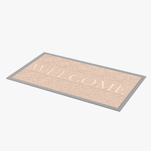 3D Brown Rectangular Door Mats Fur