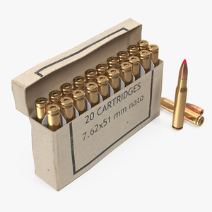 3D Box of 7_62x51mm NATO Rounds model