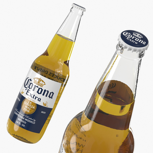 3D model Corona Extra Glass Bottle Beer 24oz