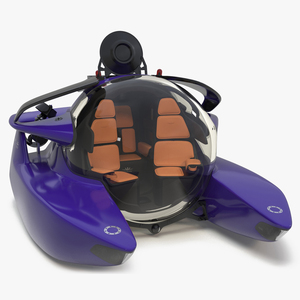 3D model Aston Martin Luxurious Personal Submarine Rigged Purple