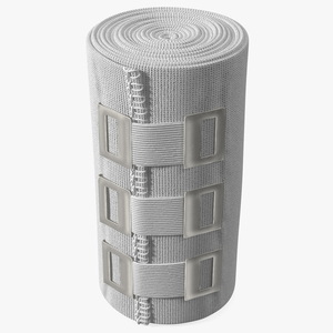 3D model Rolled Elastic Bandage White with Clamps