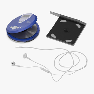 Portable CD Player with Headphones 3D model