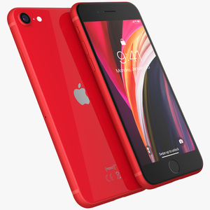 3D iPhone SE 2020 Red model