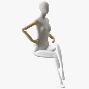 3D Flexible Female Mannequin Sitting Pose model