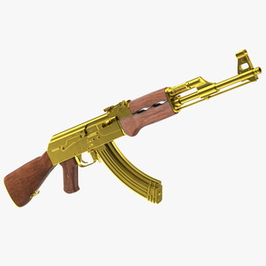 Assault Rifle AK 47 Gold 3D model