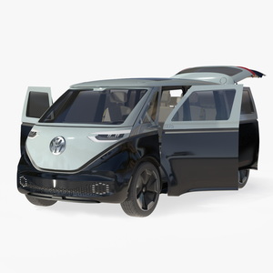 3D Volkswagen Minivan ID Buzz Rigged model