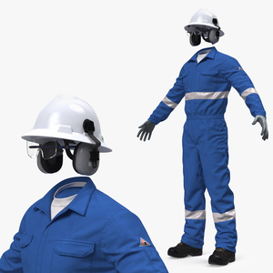 Oil Field Worker Uniform 3D model