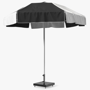 Beach Parasol Black and White 3D model