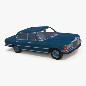 3D Mercedes Benz 350 SE Blue Simplified