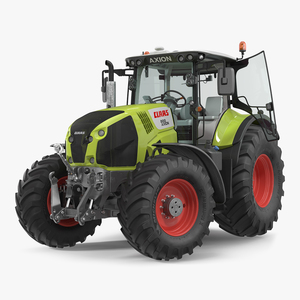 Tractor CLAAS AXION 800 Detailed Interior Clean Rigged 3D model