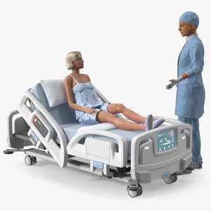 Elderly Patient with Doctor 3D