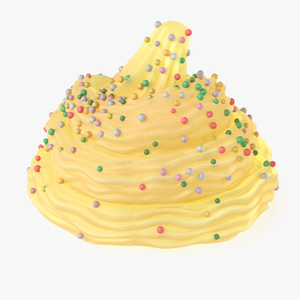 3D Whipped Cream Peaks Yellow