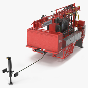 3D B-51 Mobile Drilling Rig Red model