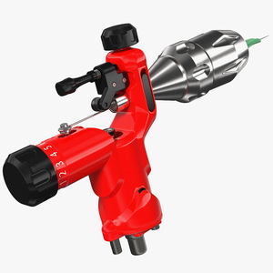 3D Professional Rotary Tattoo Machine Red model