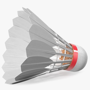 3D Corkwood Badminton Feather Shuttlecock model