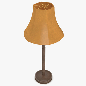 Brown Leather Table Lamp 3D model