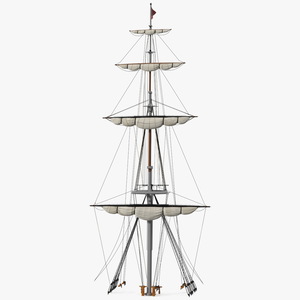 Foremast Retracted Sails 3D model