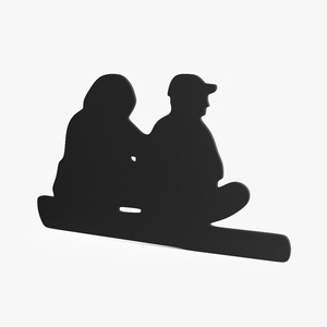 3D model Sitting Couple Silhouette