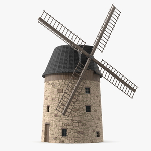 3D Village Windmill Rigged model