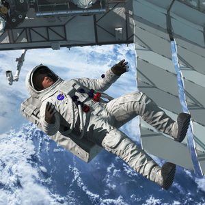 NASA Astronaut Suit A7L with Male Figure Rigged 3D