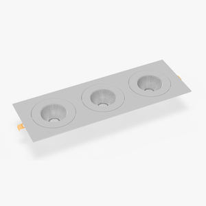 3D Modular Surface Mounted 3 Light Luminaire Gray