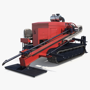 Horizontal Drilling Rig Red 3D