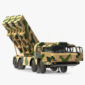 3D Chinese MLRS WS-2D Sand Camouflage Rigged