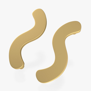 Door Handles Flat Wave Gold 3D