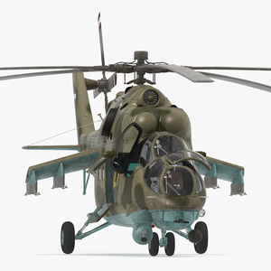 Russian Helicopter Mi 35M Rigged 3D