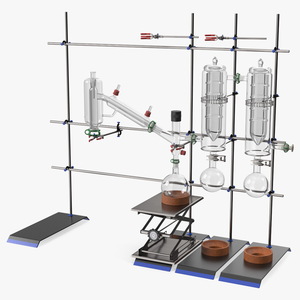 3D Distilling Stand with Flasks model