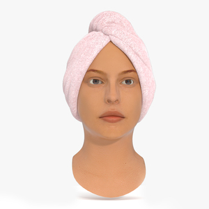 Towel on the Head is Pink Fur 3D model