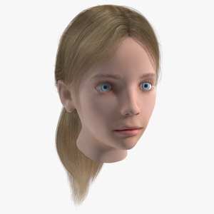 Kid Girl Head Fur 3D