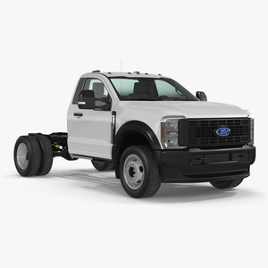 3D Crew Cab 2023 Ford Super Duty F-550 Lariat Bare Chassis White