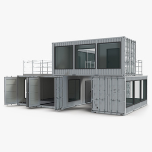 Modern Container Office White 3D model