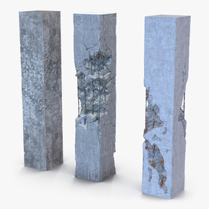 3D model Concrete Pillars Set