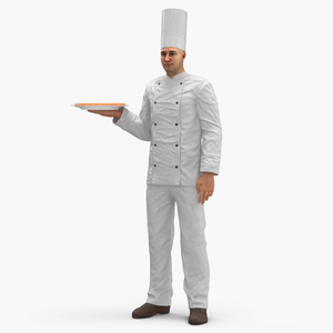 3D model Chef with Pizza