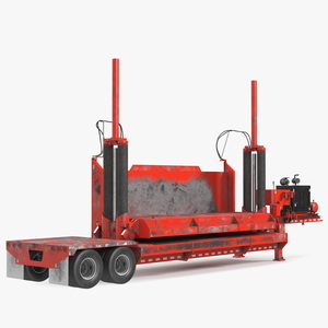 Old Portable Car Crusher Impact 5 Red Rigged 3D model