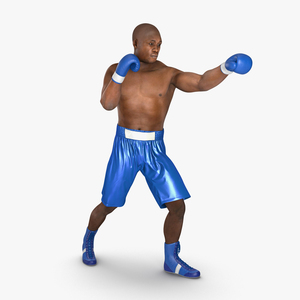 3D African American Boxer 2 Pose 3