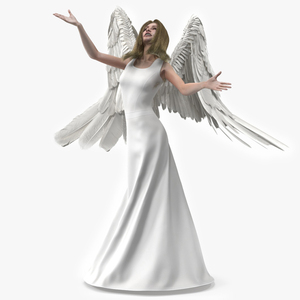 3D model Brown Eyed Blonde Angel Girl Rigged