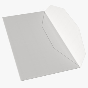 Paper Trapezium Envelope White Rigged 3D